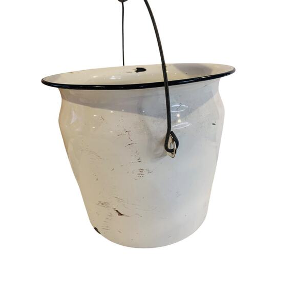 Porcelain Enameled Ware List Buffalo NY Flintstone Pail 9" Bucket - Picture 4 of 7